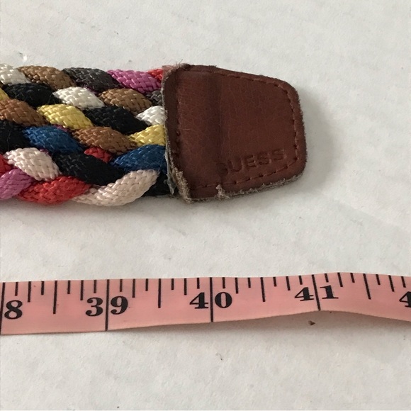 Multi Color Woven Belt Teal Red Blue Black Brown White Yellow Purple Gray OSFA - Picture 8 of 9